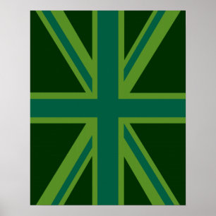 Affiche Drapeau vert Union Jack
