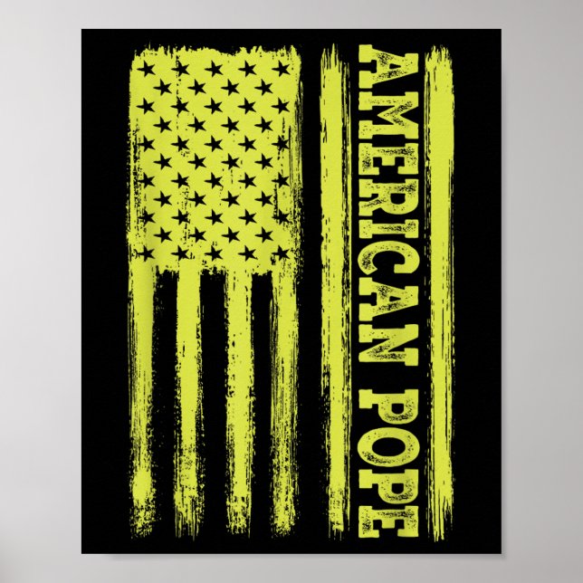 Affiche Drapeau vintage américain catholique Premier pape  (Devant)