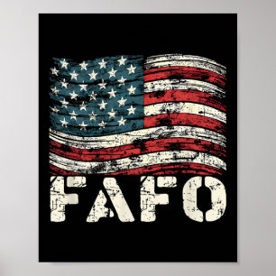 Affiche Drapeau vintage américain Trump Fafo Patriotique R