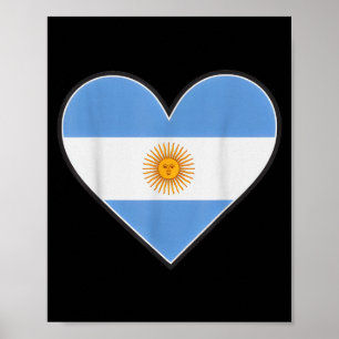 Affiche Drapeau vintage argentine cœur fierté nationale ac