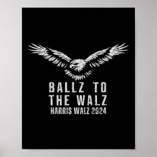 Affiche Drapeau vintage Eagle Usa Harris Waltz 2024 Ballz 