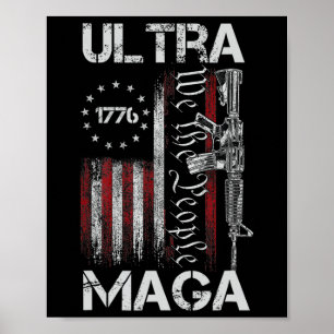 Affiche Drapeau vintage Usa Ultra Mega Gun Usa 4 juillet T