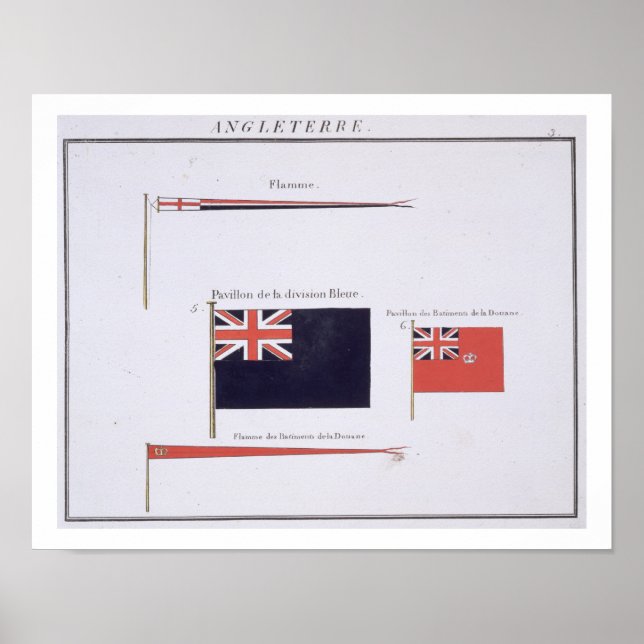 Affiche drapeaux anglais, tiré d'un livre français de drap (Devant)