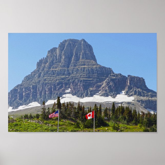 Affiche Drapeaux, col Logan, Montagne Clements, Montana (Devant)