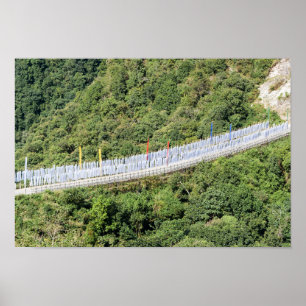 Affiche Drapeaux de prière bouddhiste - Bhoutan