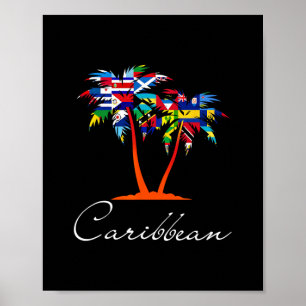 Affiche Drapeaux des îles des Caraïbes