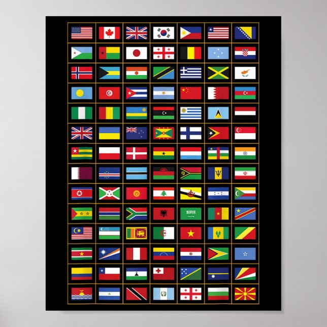 Affiche Drapeaux Des Pays Du Monde International (Devant)