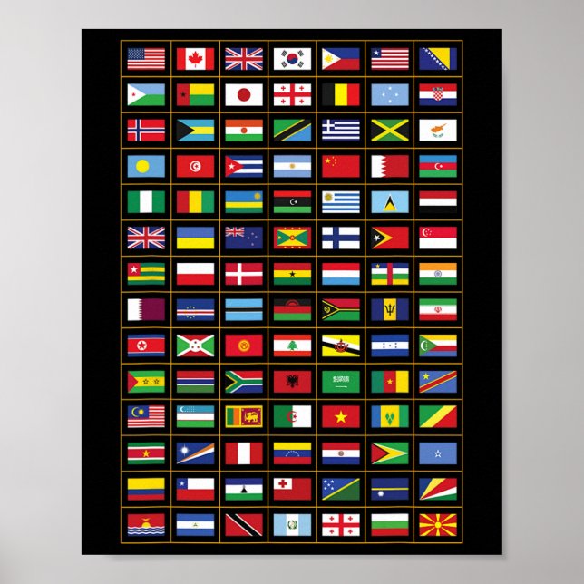 Affiche Drapeaux Des Pays Du Monde International (Devant)