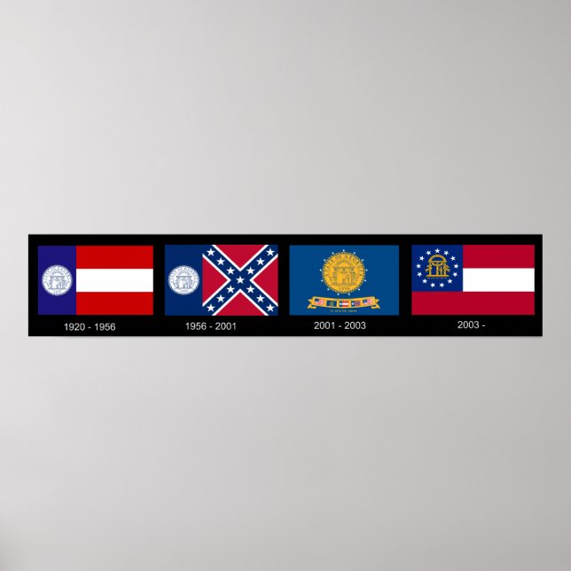 Affiche Drapeaux d'État de Géorgie de 1920 à aujourd'hui (Devant)