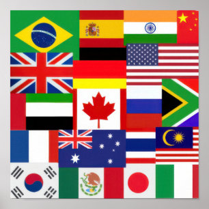 Affiche Drapeaux du monde