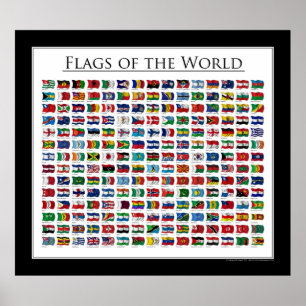 Affiche Drapeaux du monde - l'affiche a mis à jour 2011