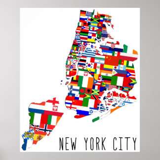 Affiche Drapeaux du quartier de New York