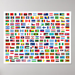 Affiche Drapeaux mondiaux