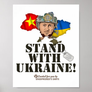 Affiche Drapeaux Ukraine Viêt Nam Selenskyj Soutenez l'Ukr