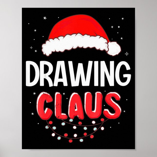 Affiche Drawing Santa Claus Christmas Matching Costume  (Devant)