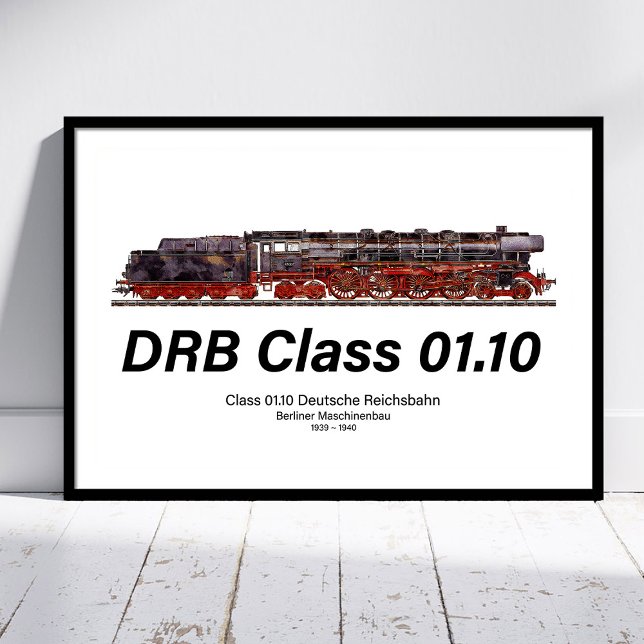 Affiche DRB Class 01.10 Deutsche Reichsbahn Steam Train (DRB Class 01.10 Deutsche Reichsbahn Steam Train. Poster)