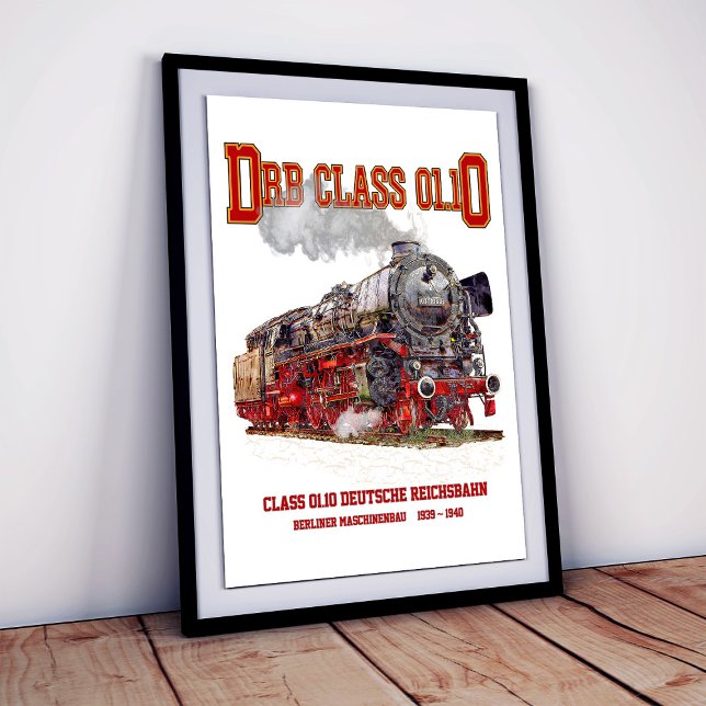 Affiche DRB Class 01.10 Steam Train. Deutsche Reichsbahn (DRB Class 01.10 Steam Train. Deutsche Reichsbahn. Poster)