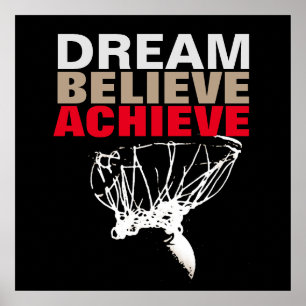 Affiche Dream Believe Achieve Basketball Pop Art
