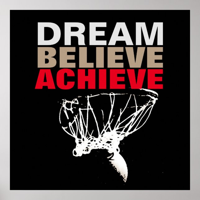 Affiche Dream Believe Achieve Basketball Pop Art (Devant)