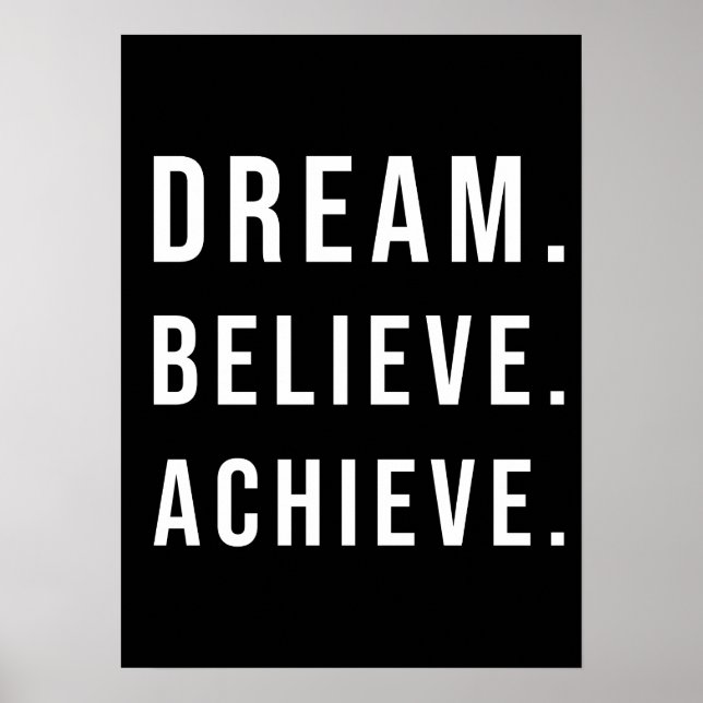 Affiche Dream Believe Achieve - Gym, Hustle, Succès (Devant)