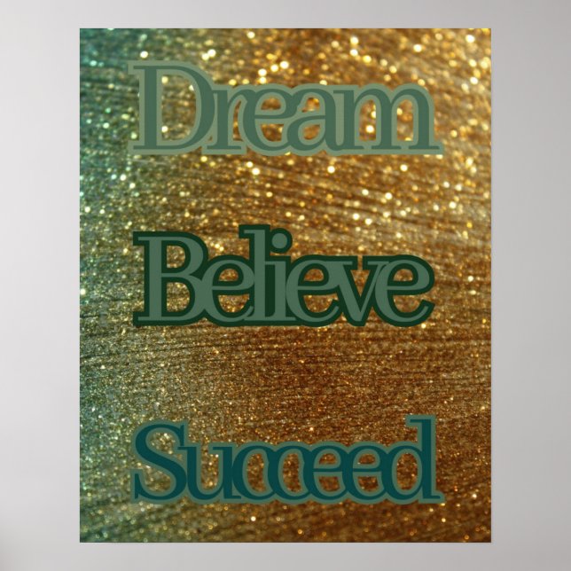 Affiche Dream Believe Succee Motivational Typography (Devant)
