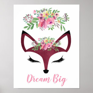 Affiche "Dream Big" Fille Fox