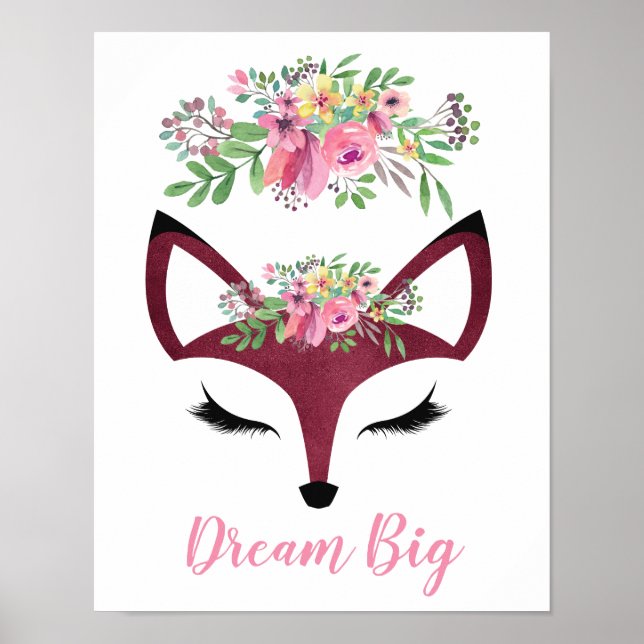 Affiche "Dream Big" Fille Fox (Devant)