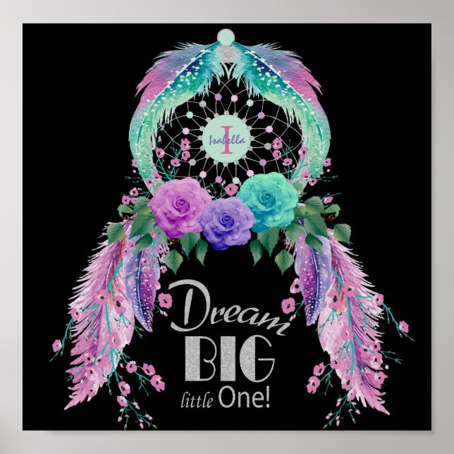 Affiche Dream Big Little One avec do-it-yourself Monogramm (Devant)