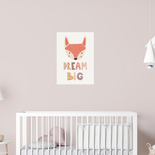 Affiche Dream Big | petit renard mignon (Pépinière 2)