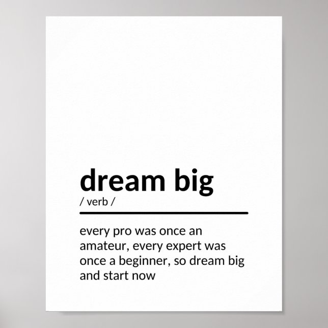 Affiche Dream Big Saying (Devant)
