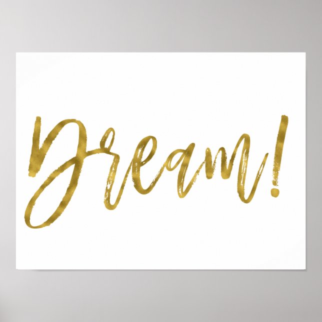 Affiche Dream Gold Foil et White Inspirational Word (Devant)