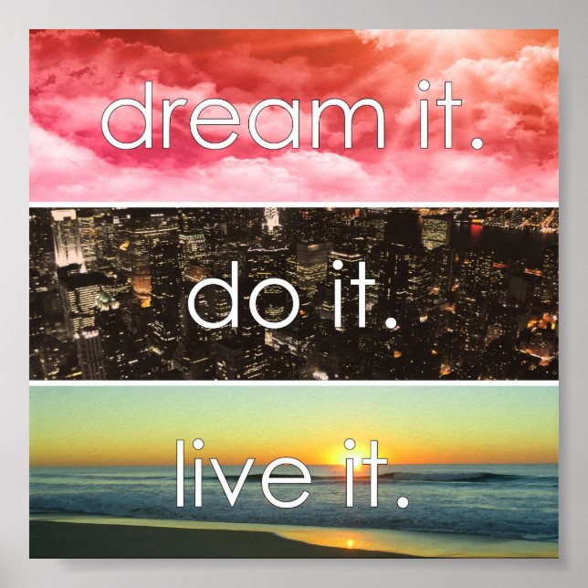 Affiche Dream It Do It Live It Citation Motivationnelle (Devant)