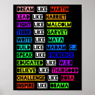 Affiche Dream Like Martin Lead Like Harriet Women Black Hi