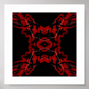 Affiche Dreams and Nightmares Art Abstrait Fluide Rouge