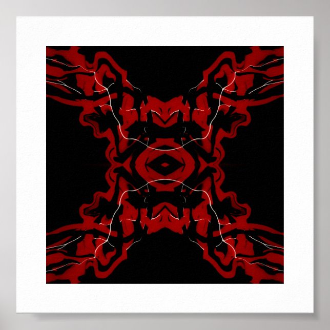 Affiche Dreams and Nightmares Art Abstrait Fluide Rouge (Devant)