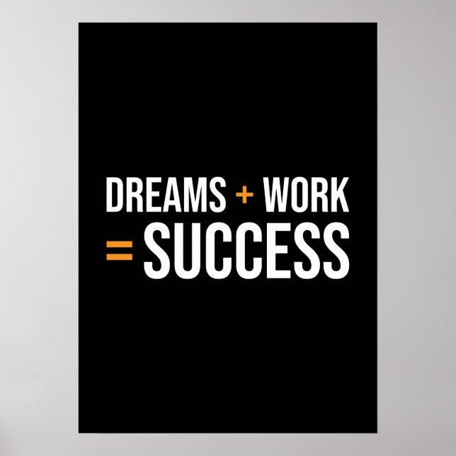 Affiche Dreams Plus Work égalise le succès (Devant)