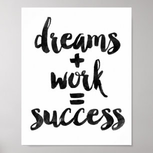 Affiche Dreams + Work = Success