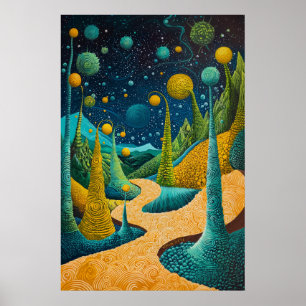 Affiche Dreamscape surréaliste cosmique 1815