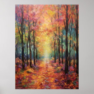 Affiche Dreamy Fall Forest Walk Art