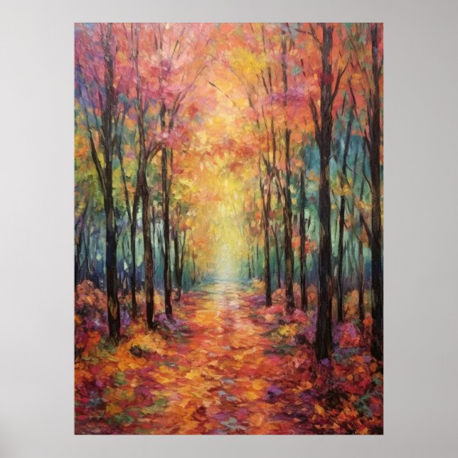 Affiche Dreamy Fall Forest Walk Art (Devant)