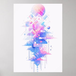 Affiche Dreamy Geometric Skyscape