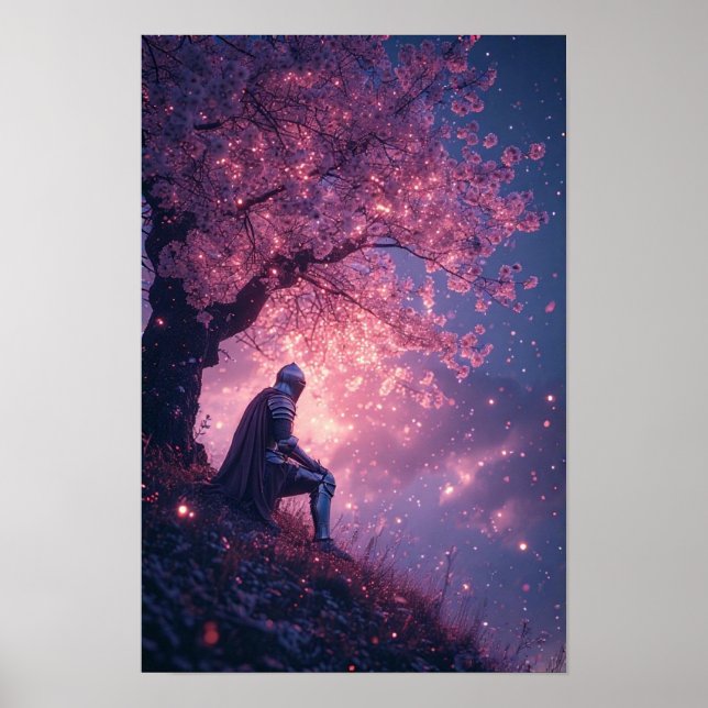 Affiche Dreamy Knight Under Cherry Blossoms (Devant)
