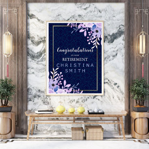 Affiche Dreamy Lilac Pastel Aquarelle Parti de retraite