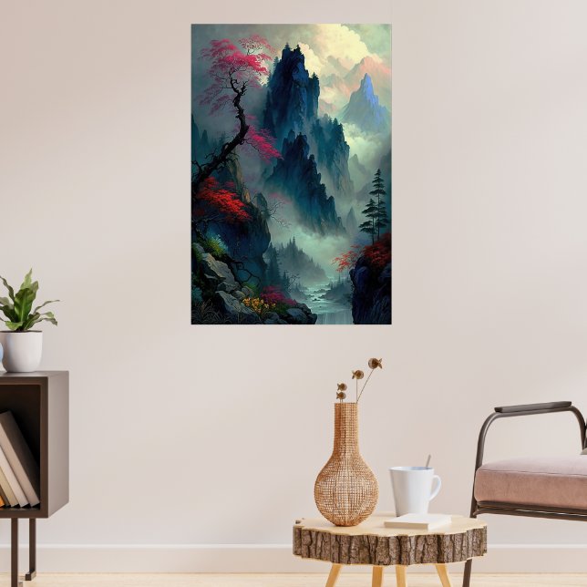 Affiche Dreamy Misty Mountain Landscape (Salon 3)