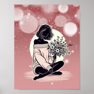 Affiche Dreamy Pink Elegance : La réflexion tranquille d'u