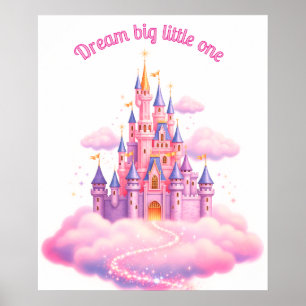 Affiche Dreamy Pink Fairytale Castle, infirmière personnal