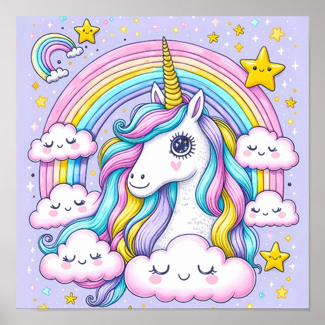 Affiche Dreamy Rainbow Unicorn - Une infirmière magique (Devant)