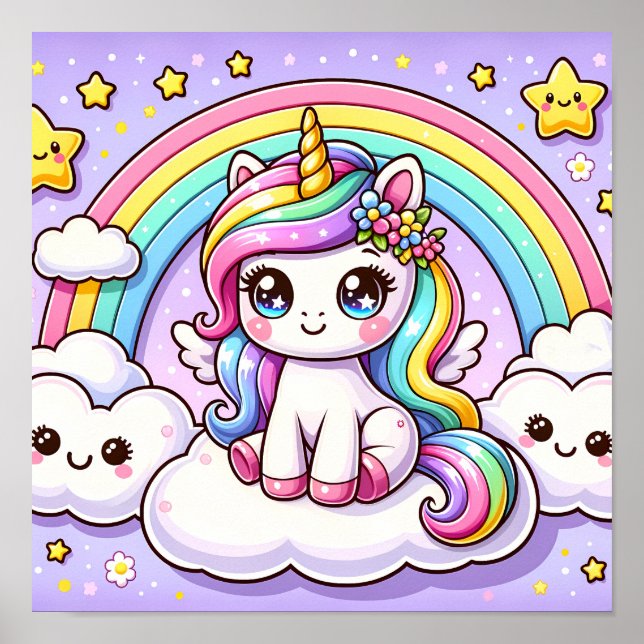 Affiche Dreamy Rainbow Unicorn - Une infirmière magique (Devant)