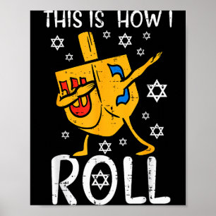 Affiche Dreidel Dabbing Hanukkah Moche Drôle Chanukah Homm