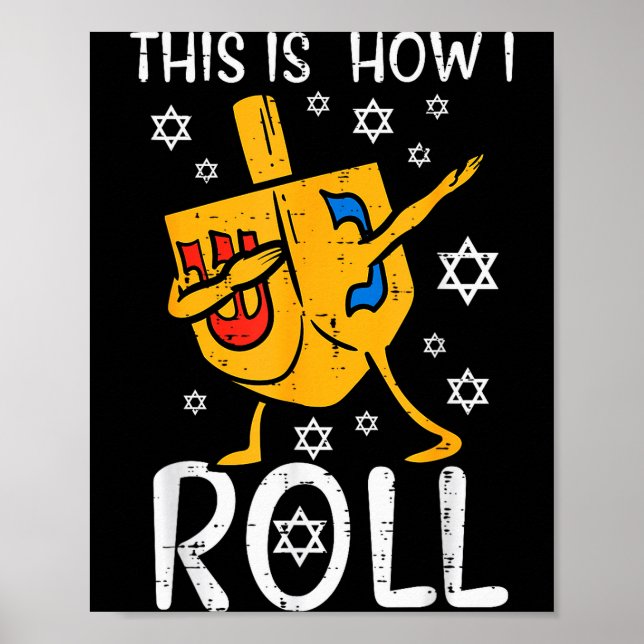 Affiche Dreidel Dabbing Hanukkah Moche Drôle Chanukah Homm (Devant)